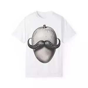 MangoStache Tee, Fruit Lover Shirt, Funny Food Top, Graphic Tee, Cool Summer - Picture 1 of 9