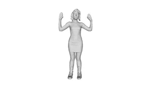 Printle S Mujer 064-Mujer de pie manos arriba figura de arresto para dioramas conjunto de tren - Imagen 1 de 11