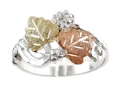 Black Hills Gold Sterling Silver Ring w Grape cluster Size 4 - 12 - Image 1 of 3
