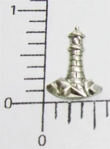46144 12 Pc. Matte Silver Oxidized Lighthouse Jewelry Finding SALE - Picture 1 of 1