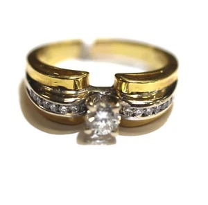 18 Karat Gelbgold 0,54 kt runder Diamant Verlobungsring 9,0 g Damen 8,5 - Bild 1 von 15