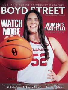 NOVEMBER 2024, BOYD STREET MAGAZINE - RAEGAN BEERS, OKLAHOMA SOONERS BASKETBALL - Picture 1 of 1