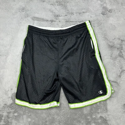 Pantalones Cortos Vintage Champion Negro Malla Mediana Jersey Reversible Baloncesto Años 90 Y2K Foto 1 de 4