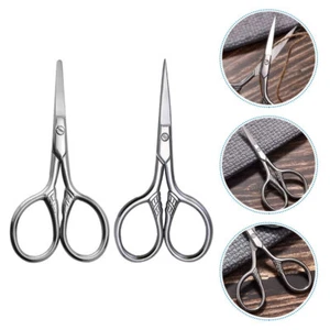 2 Pcs Eyebrow Scissors Grooming Shear for Men Man - Picture 1 of 12