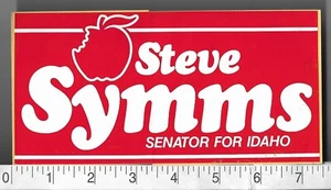 Steve Symms. Adesivo paraurti Senatore per l'Idaho" anni 80 Steve Symms repubblicano - Foto 1 di 3