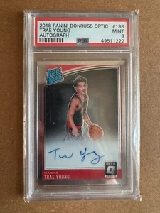 2018 PANINI Donruss Optic Trae Young AUTOGRAPH Holo Rated Rookie Auto PSA 9 - Picture 1 of 2