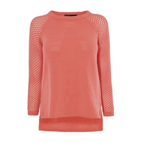 Karen Millen jumper Lightweight City  knit Day Casual S Uk 8 Salmon - Picture 1 of 11