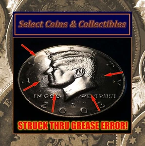2003-D Kennedy Half Dollar BU Struck Through Grease Error Coin #3052 - Picture 1 of 19
