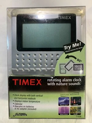 TIMEX ROTATING ALARM CLOCK With Nature Sounds & Indoor Temperature T152 NEW  - Image 1 of 2