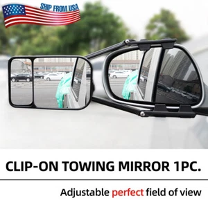 Clip On Tow Mirror Extension Trailer Safe Hauling 360 Degree Adjustable Strap - Picture 1 of 9