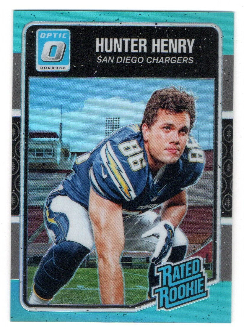 2016 Panini Donruss Optic Hunter Henry Rookie RC Aqua Prizm #d 032/299 Free Ship