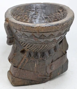 Antique Wooden Agricultural Seed Holder Bijni Original Old Fine Hand Carved - Picture 1 of 9