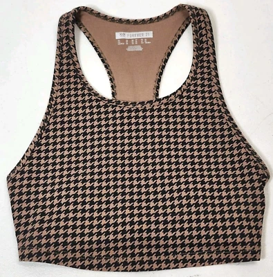 Forever 21 Womens Cropped Tank Top Size XS Black Brown - Image 1 of 4