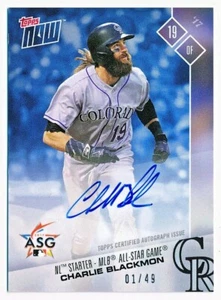 2017 Topps Now Charlie Blackmon NL All Star Team Autogramme blau Autogramm #AS-7B /49 - Bild 1 von 2