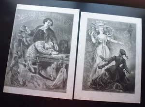 8 gravures in folio 1865: les contes de Perrault, illustrés par Henry de Montaut - Picture 1 of 21
