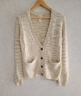 Cárdigan suéter con botones beige grueso tejido Mossimo Supply Co para mujer talla XL Foto 1 de 4