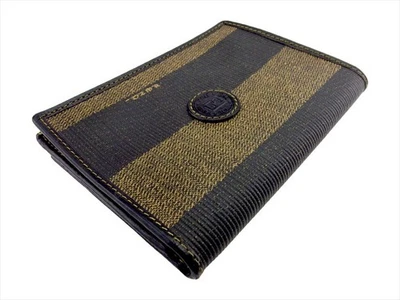 Estojo de cartão FENDI preto bege feminino 30804 autêntico segunda mão - Imagem 1 de 4