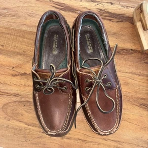 Herren Sperry Top Sider Mako Kollektion Boot Deck Schuhe Braun Leder 2 Ösen 8,5 - Bild 1 von 11