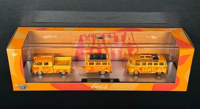 M2 Machines Hauler CHASE - FANTA VW 1960 Double Cab Truck & VW 15 Window Bus  - Image 1 of 4