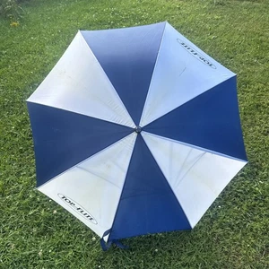 Vintage Top-Flite Holzschaft Golfschirm blau weiß funktioniert 90er 64” x 36” siehe Bilder - Bild 1 von 17