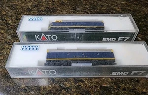 NOS Kato N Scale Set of (2 ) 106-0402 F7 AB Locomotive and Car NEW - Picture 1 of 17