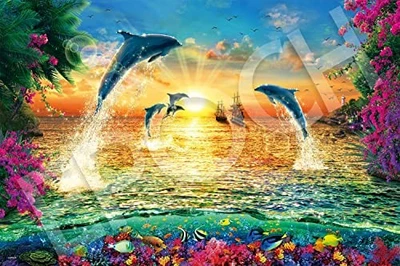 Puzzle epoca 1000 pezzi illustrazione/arte marina vela d'oro - Immagine 1 di 4