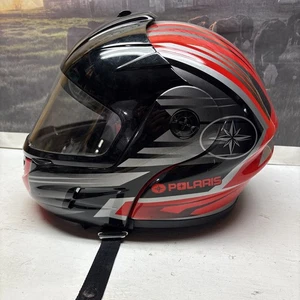 Red Polaris Snowmobile Helmet With Flip Down Visor/sun Visor And Air Intake  XXL - Picture 1 of 13