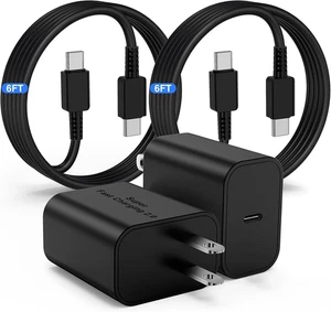 2 Pack 45W Samsung USB-C Super Fast Charger 6FT Type C Charger Cable Cord Fast C - Picture 1 of 12