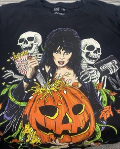 Rare Elvira Mistress Of The Dark Halloween Black Graphic T- Shirt Size Medium - Picture 1 of 9