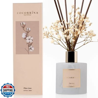 Cocorrína Reed Diffuser Set, Clean Linen 6.7 fl oz Scented Diffuser with Stic - Image 1 of 4