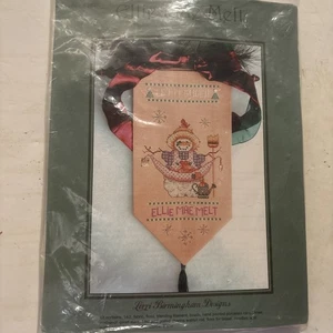 Kreuzstich-Set Lorri Birmingham Ellie Mae Schmelz Schneemann Leinen hängend - Bild 1 von 4