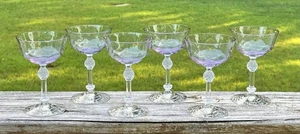 6 Forstoria Alexandrite Wisteria Art Glass Wines - Picture 1 of 6