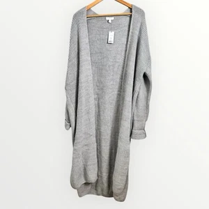 ASOS TopShop Women's Size S 4/6 Oversized Maxi Cardigan Sweater Gray NEW - Picture 1 of 9