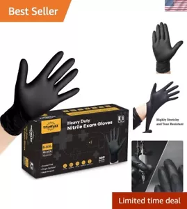 Guantes de examen de nitrilo negro, 6 mil de alta resistencia, hipoalergénicos, ideales para preparación de alimentos - Imagen 1 de 11