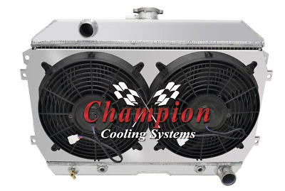 KR Champion 3 Row Radiator Chevy Config,2 12" Fans,Shroud-1970-1973 Datsun 240Z Foto 1 de 4