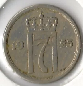Coin Norway 25 Øre 1955 KM401 - Picture 1 of 2