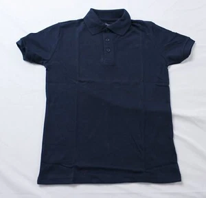 Galaxy By Harvic Boy's S/S School Uniform Polo Shirt EJ2 Navy Blue Size 7 NWT - Picture 1 of 3
