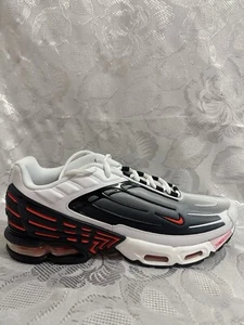 NIKE AIR MAX PLUS III 11.5 BLACK TEAM ORANGE CK6715 101 GRAY BRIGHT CRIMSON RED - Picture 1 of 12