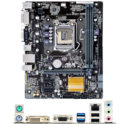 For Asus B85M-F PLUS Socket LGA 1150 Intel B85 Micro ATX Motherboard DDR3 16GB - Image 1 of 4