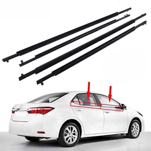 4Pcs/Set For Toyota Prius 2004-2009 Window Weatherstrip Sweep Belt Outer Black - Picture 1 of 9