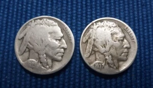 1929 - 1937 D Buffalo Nickels Five Cent Coins Full Date Nice Free Shipping - Picture 1 of 5