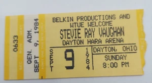 September 9, 1984 Stevie Ray Vaughn Dayton General Admission Ticket Stub - Picture 1 of 2