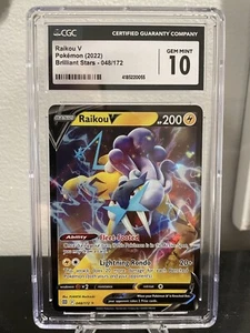CGC 10 Edelstein Raikou V Schwert & Schild: Brillante Sterne 048/172 Ultra seltene Pokémon - Bild 1 von 1