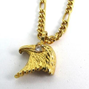 Eagle Head Charm Bracelet Gold Tone Chain Jewelry Chain 7" L Strong Independent - Picture 1 of 5