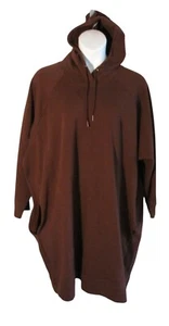Old Navy Active 3X Dynamic Fleece Brown Knit Sweatshirt Dress Hooded - Picture 1 of 3