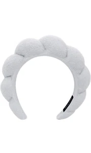 Spa Headbands for Washing Face or Makeup, Sponge Bubble Skincare Headbands Grey - Picture 1 of 5