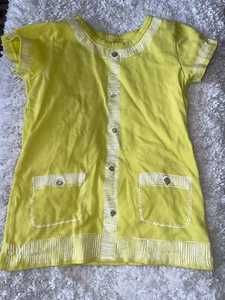 Crewcuts collectible J girls sz. 10 yellow “ button top” tee. Cute, fun - Picture 1 of 9