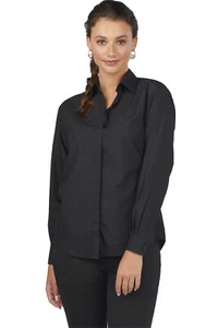 Edwards Garments 5290 Ladies Long Sleeve Cafe Performance Broadcloth Shirt - Picture 1 of 5