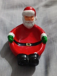 RARE**Vintage Santa Christmas Candy Dish Bowl , Hoilday Nuts Cookies - Picture 1 of 12