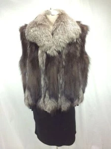 FREE SHIPPING AWESOME ELEGANT RARE EXPENSIVE LADY FINISH SAGA SILVER FOX VEST - Picture 1 of 9